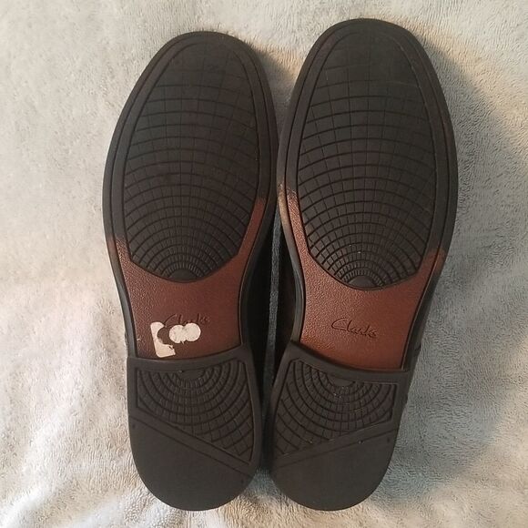 CLARKS Beeston Step Leather Loafers SZ 10 - Picture 10 of 11